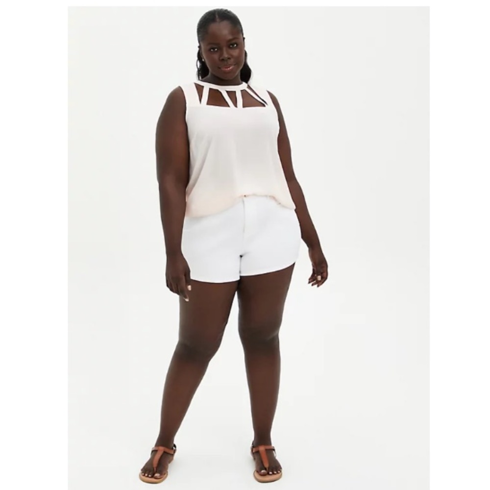 TORRID GEORGETTE CAGE FRONT TANK